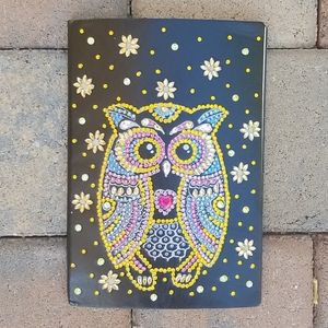 Jeweled Owl Soft Leather Notebook/journal NWOT
